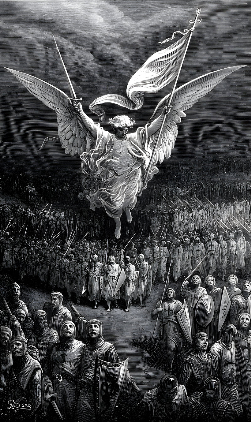 An Angel leading the Crusaders to Jerusalem
